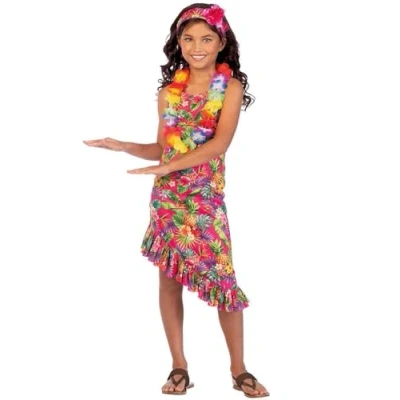 Image of (PKT) (9911425) Child Girls Hawaii Dress Pink Costume (6 8yr)