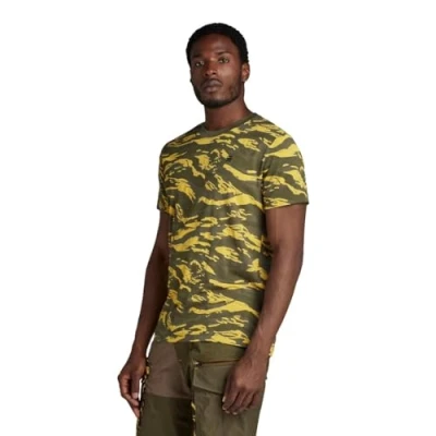 Image of G STAR RAW Men&#039;s tiger camo T Shirt, Multicolor (dk lemon D24421 C334 G394), S
