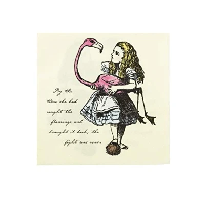 Image of Talking Tables Alice In Wonderland Napkins Great For Mad Hatter Tea Party, Birthday Party And Baby Shower 20 Pack,multicolour,2 x 16.5 18.3 cm
