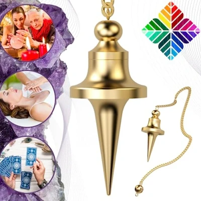 Image of Majestic&#039;s Radiesthesia Pendulum with Witness Gold, 31 g Versatile Tool for Geobiology, Moodman, Travel, Magnetiser, Astrology Ideal Beginners