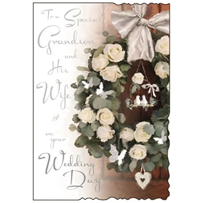 Image of Jonny Javelin Special Grandson and Wife Wedding Day Card