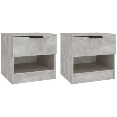 Image of Bedside Cabinets 2 pcs Concrete Grey Engineered Wood