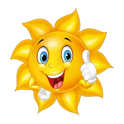 Image of Sticker Smiley Sun 31 cm I Self Adhesive UV Protection Weather Resistant Suitcase Caravan Motorhome Funny Good Mood Holiday Summer Kf_736