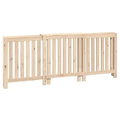 Image of vidaXL Radiator Cover in Solid Pine Wood, Modern Slat Design, Functional Shelf Space, Easy Assembly, Measures 210x21x85 cm