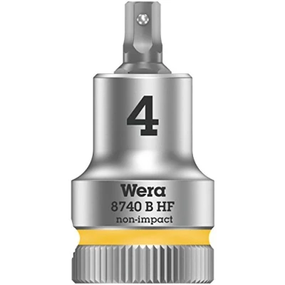 Image of Wera 8740 B HF Zyklop In Hex Plus holding function bit socket, 3/8&quot; drive, 4x35mm, 05003031001