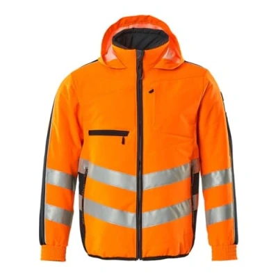 Image of Mascot 15515 249 14010 Dartford Safe Supreme Lining Water Repellent Class 2 Jacket, Size S, Hi Vis Orange/Dark Navy