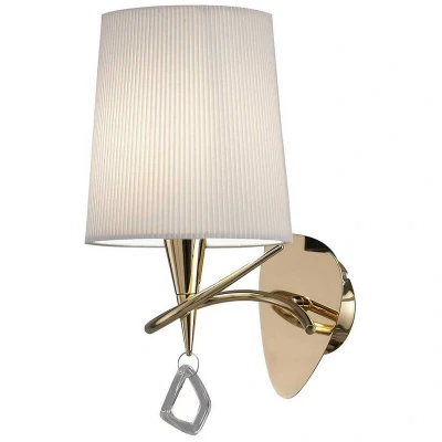Image of Mara Wall Lamp Switched E14, French Gold Ivory White Shade