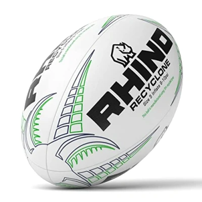 Image of Recyclone Rugby Ball White Size 4
