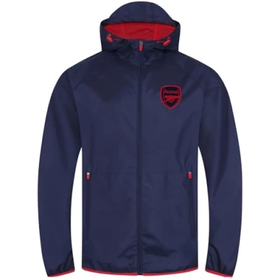Image of Arsenal FC Official Gift Mens Shower Jacket Windbreaker Peaked Hood Navy XXL