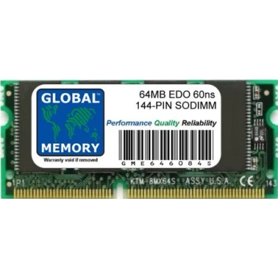 Image of 64MB 60ns 144 PIN EDO SODIMM MEMORY RAM FOR LAPTOPS/NOTEBOOKS