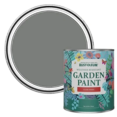 Image of Rust Oleum Grey Mould Resistant Garden Paint In Gloss Finish Torch 750ml