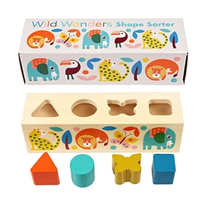 Image of Rex London Children&#039;s Wild Wonders Wooden Shape Sorter