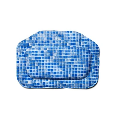 Image of Croydex Blue Mosaic Printed Bath Pillow with Hygiene &#039;N&#039; Clean
