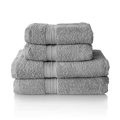 Image of Glart Premium Set of Terry Hand Towels, Colour: Platinum Grey, 2X Bath Towels 70 X 140 cm and 50 100