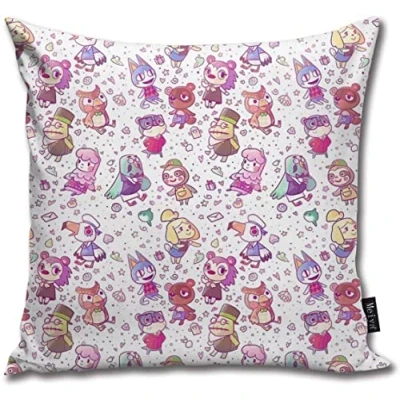 Image of Sotyi ltd Animal Crossing Pattern Home Decorative Throw Pillow Case Cushion Cover for Gift Couch Bed Car 18&quot; x18&quot;