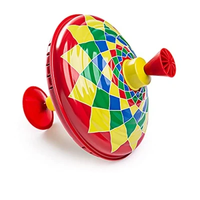 Image of Bigjigs Toys Tin Spinning Top, Kids Toys, For Austism, Musical Spinners Kids, 3 Year Olds, Cause And Effect
