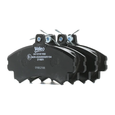 Image of 0986424371, 4605A734, 986424371, MR235557, MR249241 Brake pad set VALEO 301318 FIRST Front Axle excl. wear warning contact without anti squeak plate