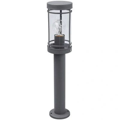 Image of Lindby pillar lamp Djori, Ø 11 cm, anthracite, stainless steel