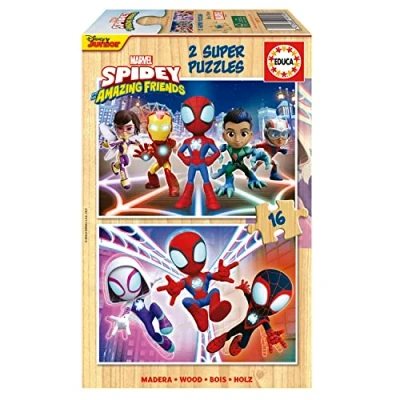 Image of Educa 19579 Spidey &amp; Amazing 2x16 His Friends, Assorted, 26 x 18 cm