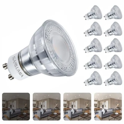Image of 10 X Sanlumia 7W Dimmable Gu10 Super Bright 560LM LED Recessed Lighting Spotlight 75W Halogen Equivalent Cool White 6400K