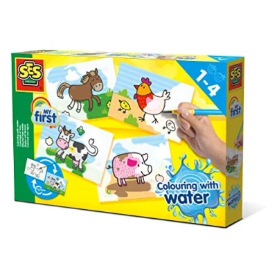 Image of SES Creative 14455 Colouring with Water Farm Animals, Weiß
