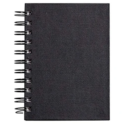 Image of Clairefontaine Ref 134258C Goldline Wirebound Pad (64 Ivory Sheets) A6 Size, 140gsm Paper, Portrait Layout Black Cover Suitable for Dry Techniques