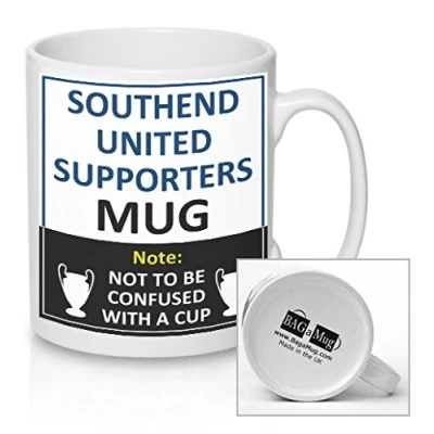 Image of Southend United Football Supporters Rival Team Joke Funny New and Easy Office Tea Coffee Mug Gift