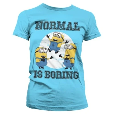 Image of MINIONS Officially Licensed Normal Life is Boring Women T Shirt (Sky Blue), L