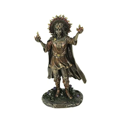 Image of Veronese Design 9 1/4 Inch Belenus Celtic Sun God Cold Cast Resin Antique Bronze Finish Statue