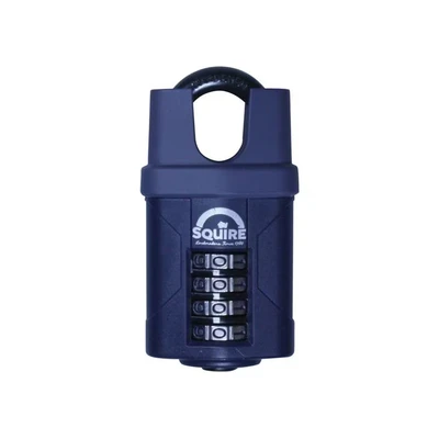 Image of Squire Heavy Duty Padlock (CP40CS) Toughest Closed Shackle 4 Wheel Combination Alloy Steel for Corrosion Resistance Weatherproof Lock Home, School &amp; Garage (Black, 40 mm)