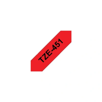 Image of Brother P Touch TZe Laminated Tape 24mm x 8mm Black on Red TZE451