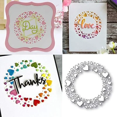 Image of Gemini_mall® Cutting Dies, Heart Dies Metal Embossing Stencil For Scrapbooking Album Paper Card Art Craft Decor (Heart Circle Dies)