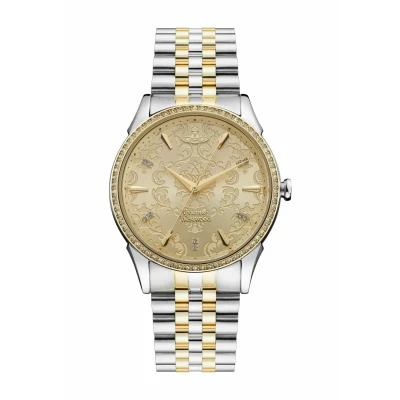 Image of Vivienne Westwood The Wallace Ladies Quartz Watch with Champagne Dial &amp; Two Tone Gold/Silver Stainless Steel Bracelet