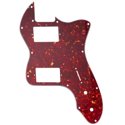 Image of Musiclily Pro 12 Holes Covered HH Guitar Pickguard For USA/Mexico Fender 72 Tele Thinline Style Electric Guitar, 4ply Vintage Tortoise