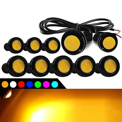 Image of 10pcs High Power 9W 18mm Eagle Eye LED Light DRL Fog Motorcycle Daytime Running Lights Tail Backup Car Motor Clearance Marker Lights(Amber)