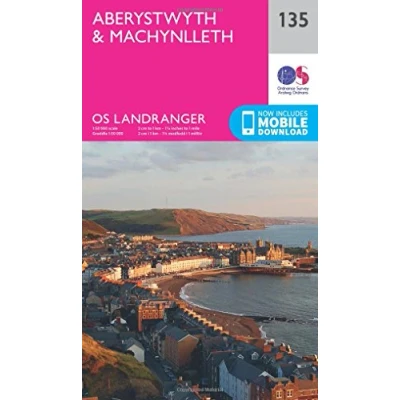 Image of Landranger 135 Aberystwyth &amp; Machynlleth Map With Digital Version