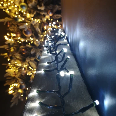 Image of 4.5m White or Warm Colour Changing Connectable Cluster LED Lights Christmas Decorations