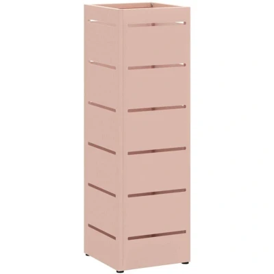 Image of vidaXL Umbrella Stand Pink Metal Decorative Inlays