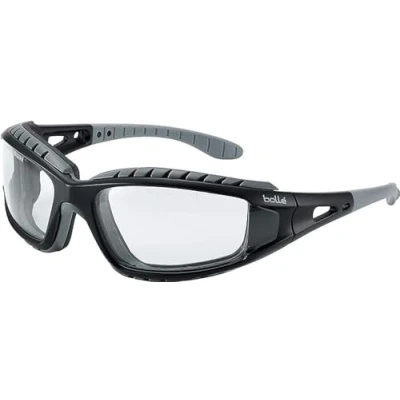 Image of Bolle TRACPSI Tracker Glasses Nylon Frame Anti Scratch and Fog Lens, Clear/Black