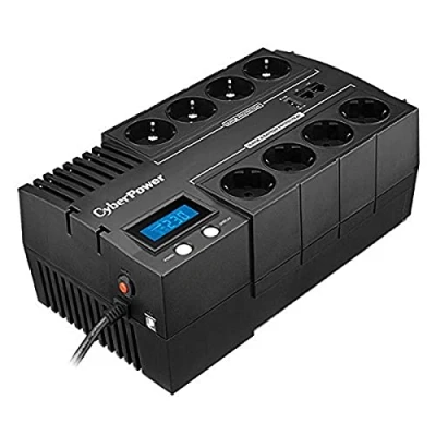 Image of CyberPower BR1200ELCD UK BRICs Series, 1200VA/720W, 6 Outlets (3 Surge only, 3 UPS and Surge), 1 USB Charging Port, AVR, Brick Format