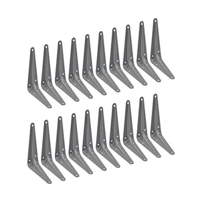 Image of EAI 125x100mm / 5x4&quot; Original London Pattern Shelf Bracket Silver/Grey Pack of 20
