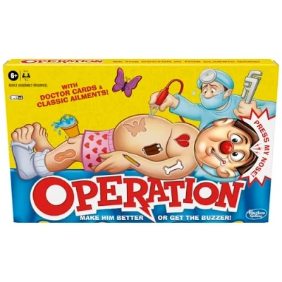 Image of Operation Electronic Board Game with Doctor Cards and Funny Ailments, 1+ Player, Kids&#039; Games, for Boys &amp; Girls aged 6 Plus