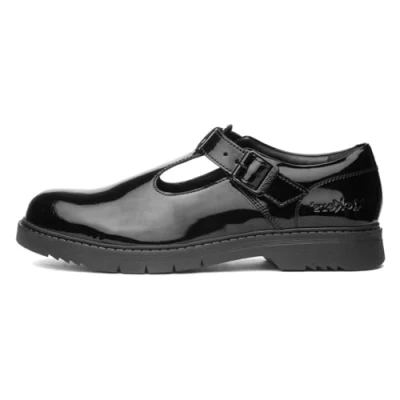Image of Kickers Finley Kids Black T Bar Shoe Size 5 UK