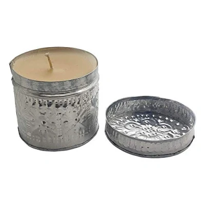 Image of VIE Naturals Candle in a Handmade, Aluminium Container 7x7cm Frangipa, Multicolor, One Size