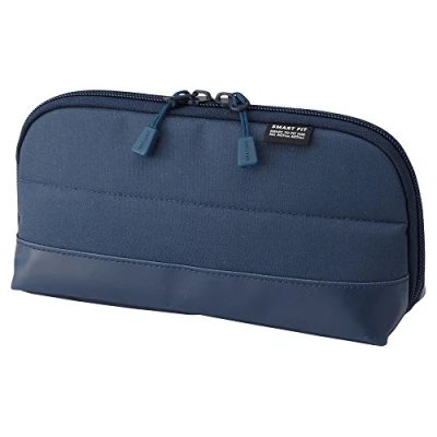 Image of LIHITLAB Pen Case (Pencil Case), Water &amp; Stain Repellent, 8&quot; x 4&#039;&#039;, Navy (A7688 11)