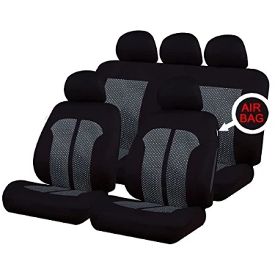 Image of UKB4C Black/Grey Full Set Front &amp; Rear Car Seat Covers for Subaru Forester All Models