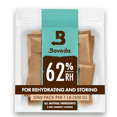Image of Boveda 62% Two Way Humidity Control Packs for Storing 1 lb Size 67 4 Pack Moisture Absorbers Storage Containers Humidifier Hydration Packets in Resealable Bag
