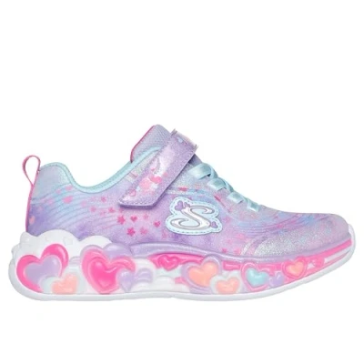 Image of Skechers 302696l Eternal Heart Lights Girl&#039;s Sneaker, Lavender/Multi, 16.5 cm