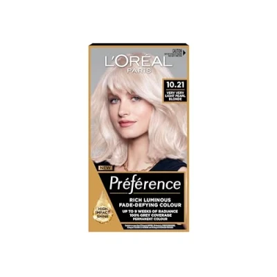 Image of L&#039;Oreal Paris Preference Hair Dye, Long Lasting, Luminous Permanent Colour, 10.21, Stockholm