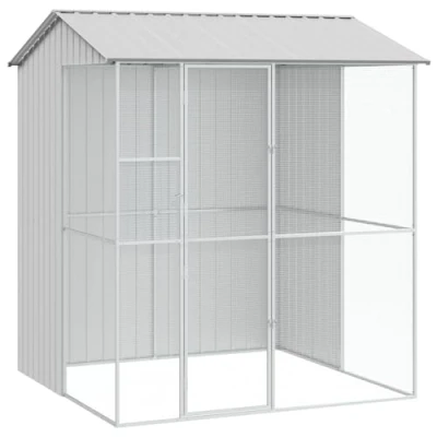 Image of vidaXL Aviary Grey 215 x 210 247 cm Steel